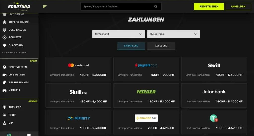 Casino-Zahlungsseiten, KYC-Hinweise und Sicherheitsinformationen vor der Einzahlung.