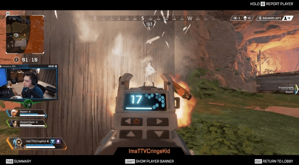 Online multiplayer match showing cheating behavior that disrupts competitive balance