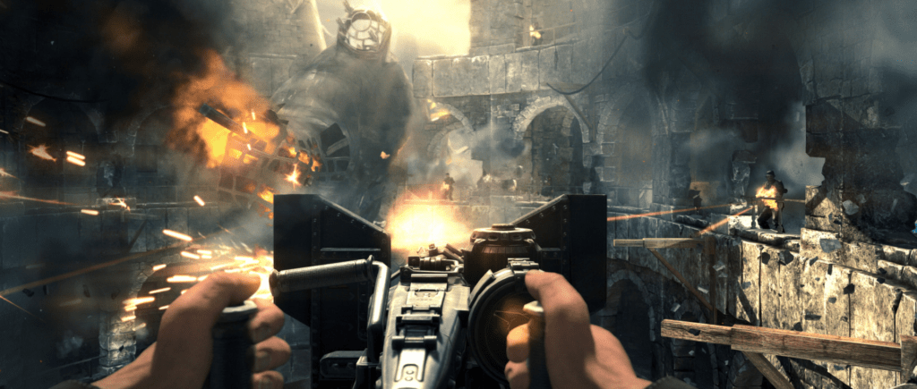 BJ Blazkowicz fighting Nazis in the alternate-history world of Wolfenstein