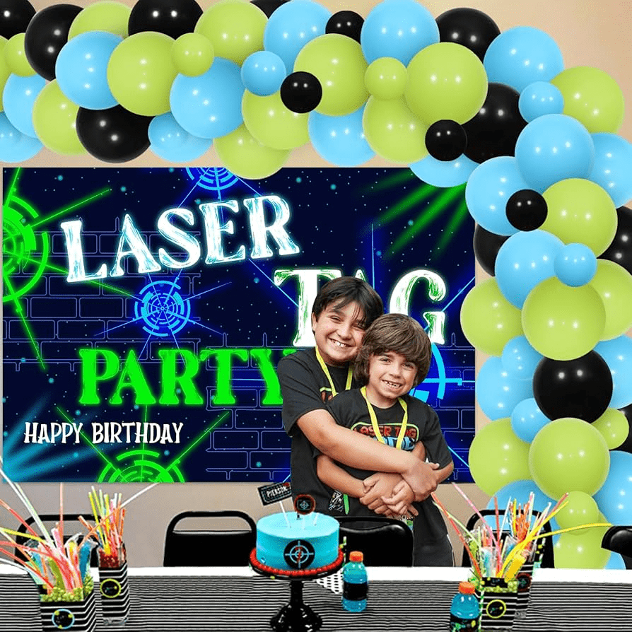 Children, families, and coworkers enjoying a laser game session together