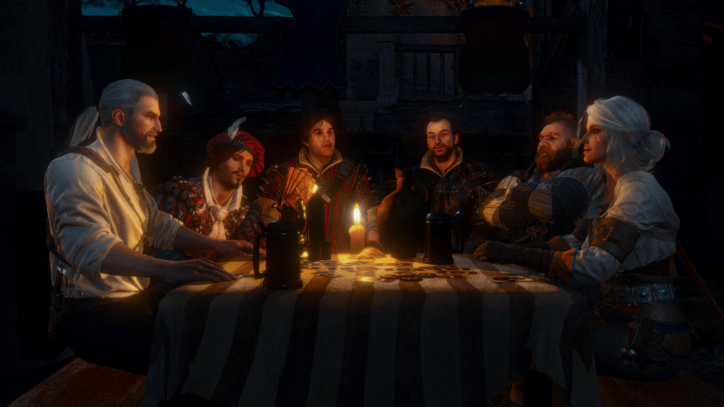 Folklore-inspired ritual scene involving marginalized characters in The Witcher 3