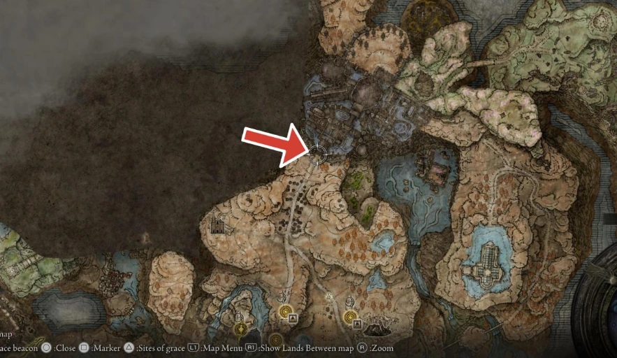 Shadow Keep fortress rising over Scadu Altus in Elden Ring